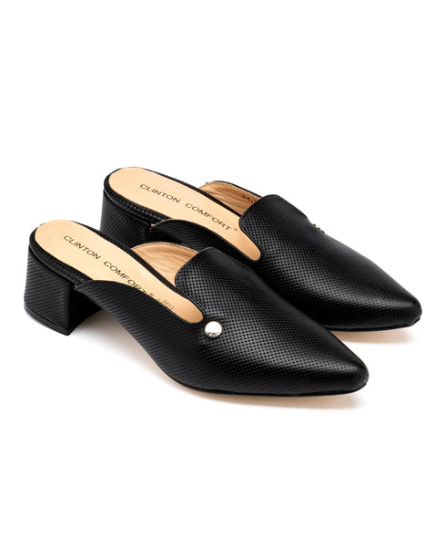 Zapatilla Zueco Negro Perforado 1451C